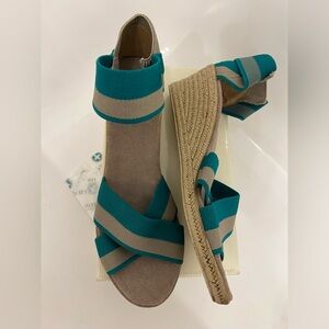 Charleston Shoe Company, Cannon wedge teal/tan